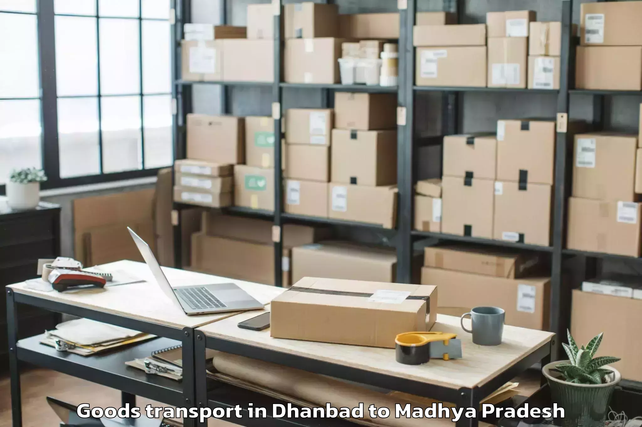 Dhanbad to Dabra Pichhore Goods Transport Booking